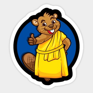 Cute Monk Beaver | Funny Beaver Novelty Spirit Animal Gift Sticker